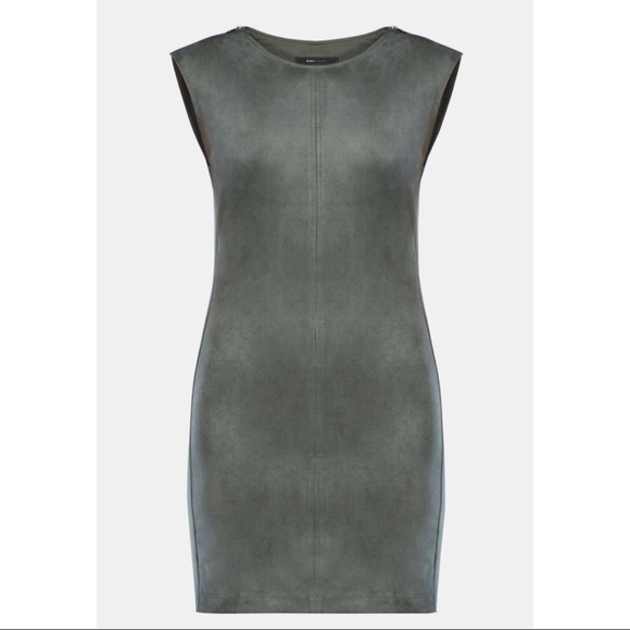BCBG MaxAzria Karlee Gray Faux Suede Shift Dress M - Picture 2 of 6